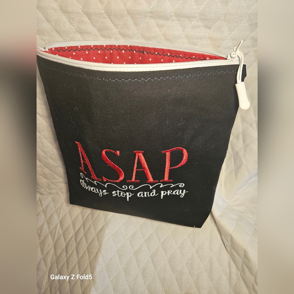 Black and Red ASAP Pouch Embroidered